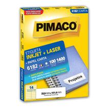 Etiqueta inkjet/laser carta 6182 com 100 folhas Pimaco