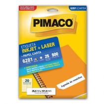 Etiqueta inkjet/laser carta 6281 com 25 folhas - Pimaco Etiqueta inkjet/laser carta 6281 com 25 folhas - Pimaco