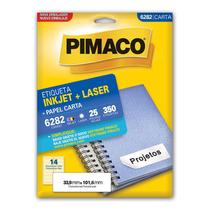 Etiqueta inkjet/laser carta 6282 com 25 folhas Pimaco