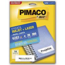 Etiqueta Inkjet/Laser Carta 6282 - Com 25 Folhas - Pimaco