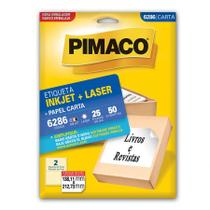 Etiqueta inkjet/laser carta 6286 com 25 folhas - Pimaco