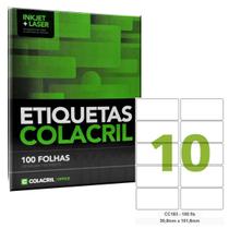Etiqueta Inkjet Laser Carta CC183 100 Folhas Colacril