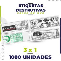 Etiqueta Lacre Destrutiva de Garantia Casca de Ovo 3x1 Etiqueta Lacre Destrutiva de Garantia Casca de Ovo 3x1