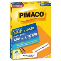 Etiqueta Laser Jet 6181 Pimaco 25,4 X 101,6 C/100 Fls.