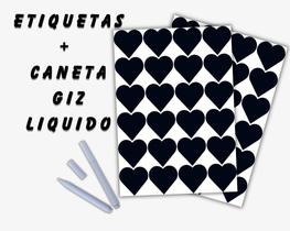 Etiqueta Lousa Apagável Organizadora Formato Coração com Caneta Giz Liquido Tempero Modelo 5