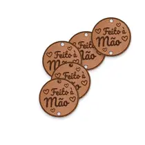 Etiqueta material sintético 3.0x3.0 Cm Feito a Mão Marrom Redonda 30 Unid Etiqueta material sintético 3.0x3.0 Cm Feito a Mão Marrom Redonda 30 Unid