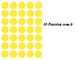 Etiqueta Multiuso Bolinha Colacril Amarelo kit c/10 60 Fls 0,19mm Etiqueta Multiuso Bolinha Colacril Amarelo kit c/10 60 Fls 0,19mm
