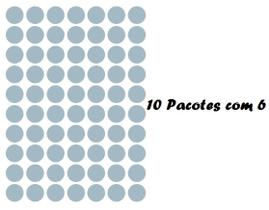 Etiqueta Multiuso Bolinha Colacril Prata - Kit c/10 60 Fls