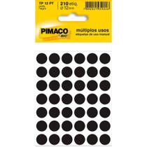 Etiqueta Multiuso Ø 12 Mm 5 Folhas Tp12 Preto Pimaco