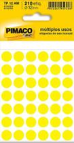 Etiqueta Para Identificação Tp-12 Amarelo 12 Mm Com 210 Etiquetas Pimaco
