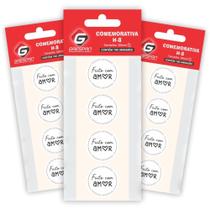 Etiqueta para Presente Feito C/AMOR Branco Redondo