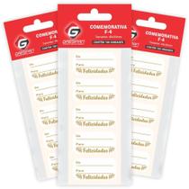 Etiqueta para Presente "felicidades" Retangular Pacote com 100 Unidades