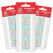 Etiqueta para Presente Pacote Contém AMOR Retangular C/100