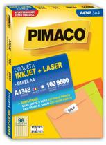 Etiqueta pimaco a4348 17,0 x 31,0 com 100 fls 96 etiq. p/ folha Etiqueta pimaco a4348 17,0 x 31,0 com 100 fls 96 etiq. p/ folha