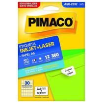 Etiqueta Pimaco A5 Inkjet + Laser 22x32mm 12 Folhas A5Q 2232