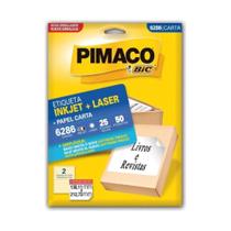 Etiqueta Pimaco Carta Inkjet E Laser 6286 Com 50 Unidades