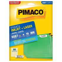 Etiqueta Pimaco Carta Inkjet + Laser 12,7x44,45mm 10 Folhas 6087