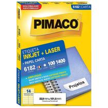 Etiqueta Pimaco Carta Inkjet + Laser 33,9x101,6mm 100 Folhas 6182