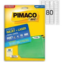 Etiqueta Pimaco Carta Inkjet+Laser 6087 Com 800 Unidades