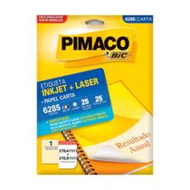 Etiqueta Pimaco Carta Inkjet+Laser 6285 Com 25 Unidades
