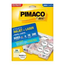 Etiqueta Pimaco InkJet+Laser Branca Carta 6093