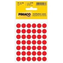 Etiqueta Pimaco Tp-12 Cor Pl 5 Fls Vermelha