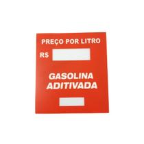 Etiqueta Preço Por Litro Vermelha Gasolina Aditivada - Cód 3638