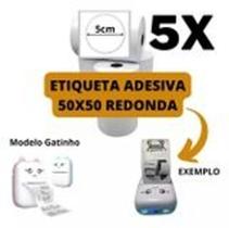 Etiqueta Redonda 5cm Para Mini Impressora Gatinho - 5 Rolo - PERSONALIZADO TITANNET
