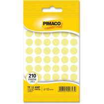 Etiqueta Redonda TP-12 Amarela Pastel RED. 12MM CT.C/210 Etiqueta Redonda TP-12 Amarela Pastel RED. 12MM CT.C/210