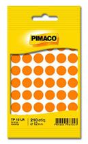 Etiqueta Redonda Tp-12 Laranja Redonda 12 Mm