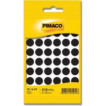 Etiqueta Redonda TP-12 Preta Redonda 12MM