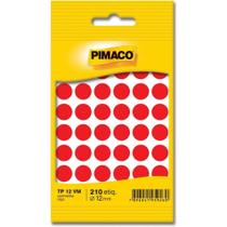 Etiqueta Redonda TP-12 Vermelha 12MM - 210 Etiquetas