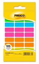 Etiqueta Retangular Neon Sortidas 12X26Mm