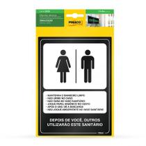 Etiqueta sinalização Conservação de Banheiro Unissex 13,8x18,5cm- Pimaco