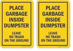 Etiqueta SmartSign Place Garbage Inside Dumpster 7x10cm em vinil Etiqueta SmartSign Place Garbage Inside Dumpster 7x10cm em vinil