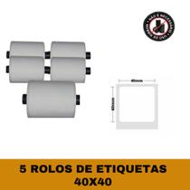Etiqueta Térmica Para Impressora Não Fiscal 40x40 - 5 Rolos - XD