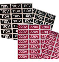 Etiqueta Tomada Voltagem 110v E 220v - 100un Adesivo Tomada