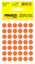 Etiqueta Tp 12 Redonda 210un Laranja Pimaco Blister - 1