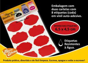 Etiqueta Vinil Vermelha Adesiva para Caneta Giz Líquido Etiqueta Vinil Vermelha Adesiva para Caneta Giz Líquido