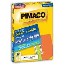 Etiquetas A4 A4354 100 Folhas 25,4 X 99,0 MM - Caixa com 2200 Etiquetas