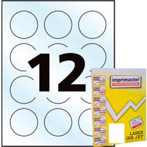 Etiquetas Adesiva Redonda Carta Ø 63,5mm 12 Etq 100 Folhas Imprimaster