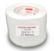 Etiquetas Adesivas 32x12 mm Couchê 3 Colunas com Espaçamento 32 Metros - ADECONEX