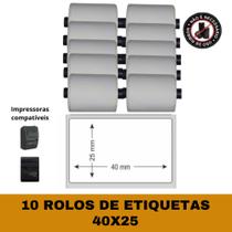 Etiquetas Adesivas 40x25 para Mini Impressora - 10 Rolos