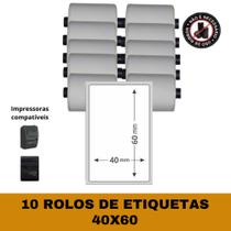 Etiquetas Adesivas 40x60 para Mini Impressora - 10 Rolos