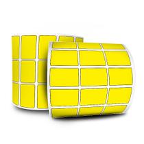 Etiquetas Adesivas Amarela 33x22 mm 10 Rolos Couchê 3 Col Espaçamento