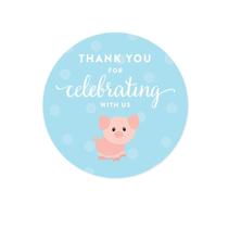 Etiquetas adesivas Andaz Press Birthday Farm Animal Pig, 2 polegadas, pacote com 40