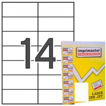 Etiquetas Adesivas Imprimaster A4 - 105mm X 41,0mm - 14 etiquetas folha - caixa c/ 100 folhas -1400 etiquetas adesivas
