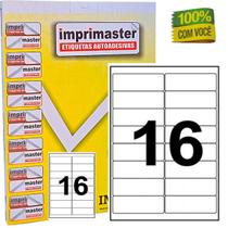 Etiquetas Adesivas Imprimaster A4 - 99,1mm X 34mm - 16 Etiquetas folha - Caixa 100 Folhas - 1600 Etiquetas Adesivas