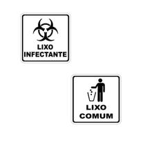 Etiquetas Adesivas Lixo Infectante Lixo Comum 2pçs 15x15cm