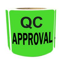 Etiquetas de aprovação QC Remarkable 2 polegadas de verde fluorescente